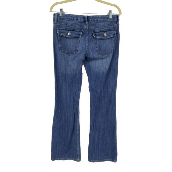 Banana Republic Boot Cut Mid Rise Distressed Wash Denim Jeans Blue Size 28 / 6R - Picture 2 of 5